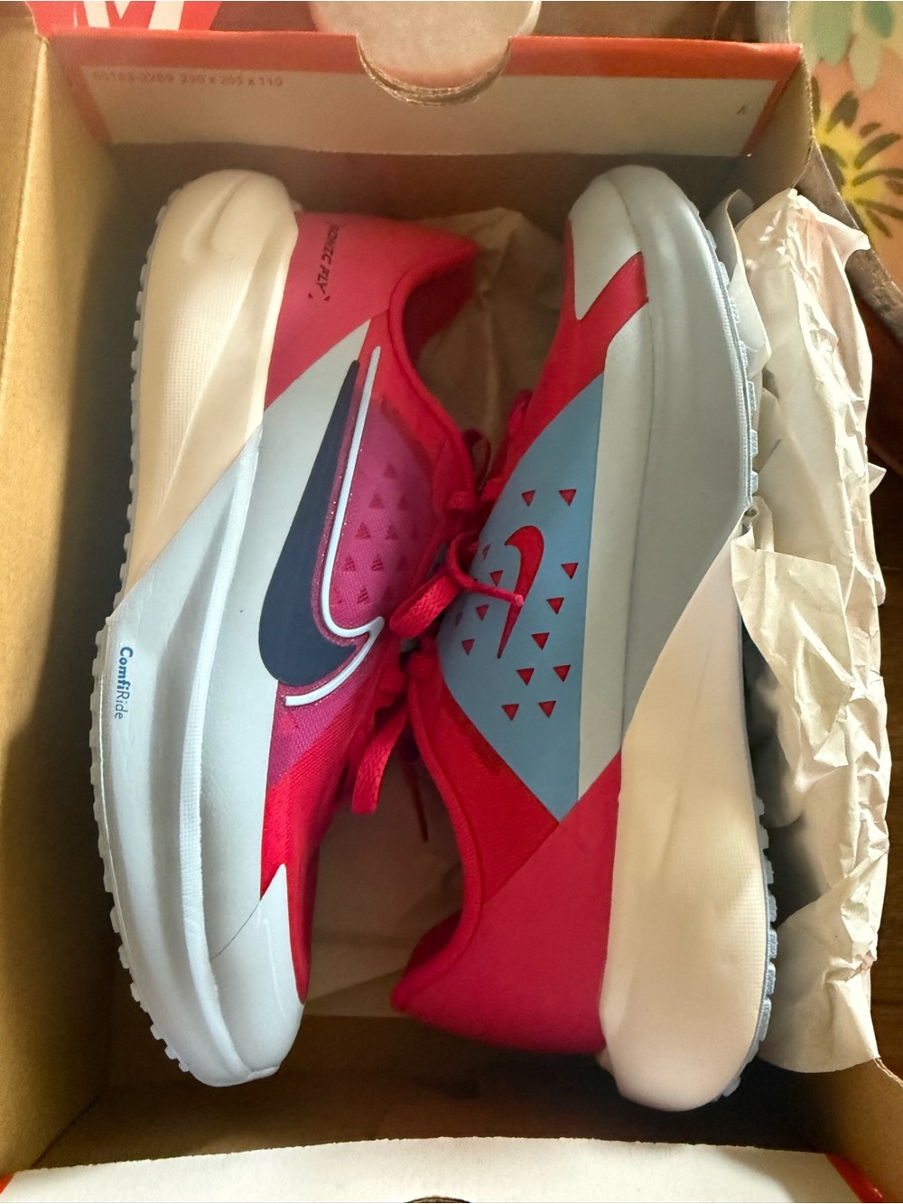 Nike Pink & Light Blue Training Sneakers with Navy Swoosh